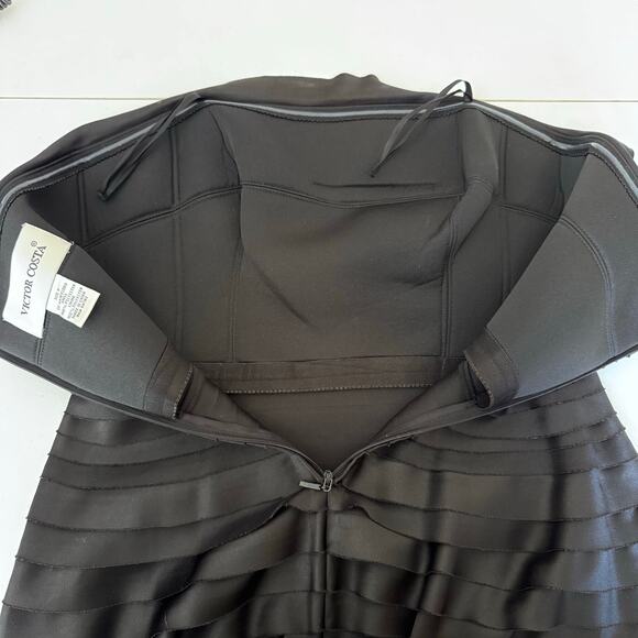 Victor Costa Tiered Strapless Corset Knee Length A-Line Cocktail Dress Women's 4 - Picture 11 of 14